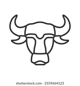 Bull market, icon in line design. Bull, market, stock, growth, finance, investment, trading on white background vector. Bull market editable stroke icon