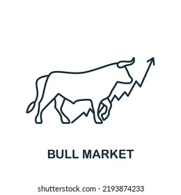 Bull Market icon. Line simple line Stock Market icon for templates, web design and infographics