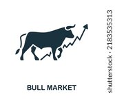 Bull Market icon. Monochrome simple line Stock Market icon for templates, web design and infographics