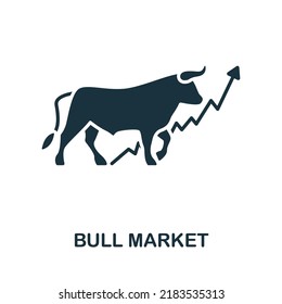 Bull Market icon. Monochrome simple line Stock Market icon for templates, web design and infographics