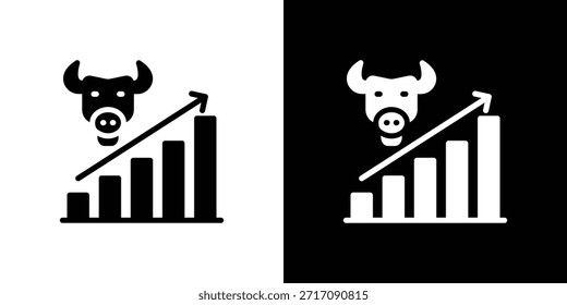 Bull market icon set Vetor Design para conceito móvel e web design.