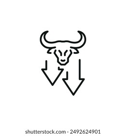 Bull market icon. Simple bull market icon for social media, app, and web design. Vector illustration.