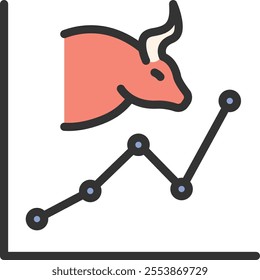 Bull Market icon vector image. Suitable for mobile application web application and print media.