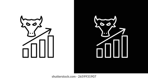 Bull market icon in vector. Logotype