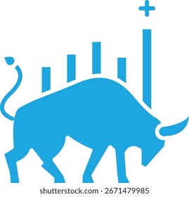 Ilustración de icono de Vector único de Bull Market