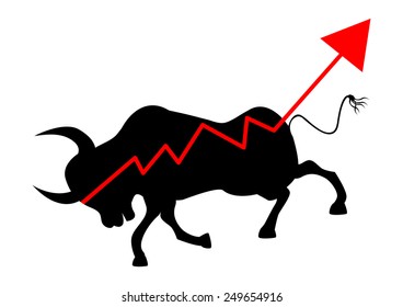 Bull Market with stock market graphic - Vector Illustration 