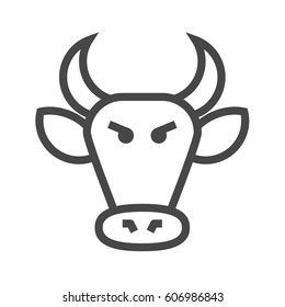 Bull Market Thin Line Vector Icon. Flat icon isolated on the white background. Editable EPS file. Vector illustration.