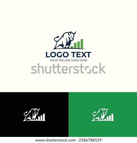 Bull market vector logo design template
