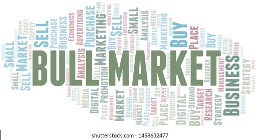 Bull Market word cloud. Vector made with text only