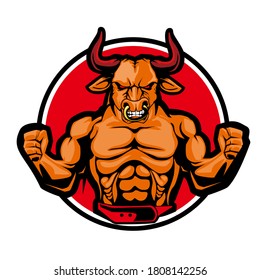 Bull mascot cartoon in vector
