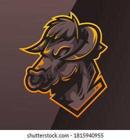 bull mascot esport gaming logo design illustration