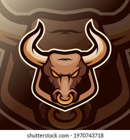 Bull mascot esport logo, cool esports logo for you game lovers, very easy to use or print