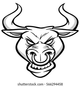 Bull Mascot Head Illustration