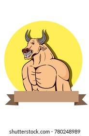 bull mascot icon vector