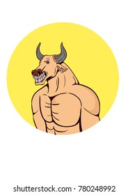 bull mascot icon vector