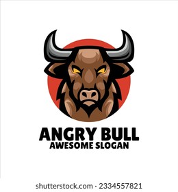 bull mascot illustration logo design