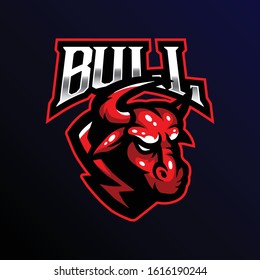 bull mascot logo. buffalo esport gaming logo.
