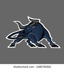 Bull Mascot Logo Design For Company & Sports Team.