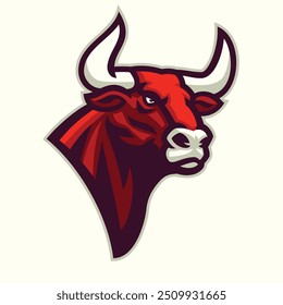 Bull Mascot Logo Design Illustration