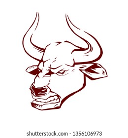 Bull Mascot logo design. Image good for tattoo, emblem, badge, patch, t-shirt.