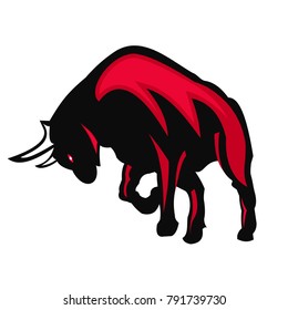 Bull mascot Logo Design Template. Vector Illustration