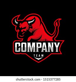 bull mascot logo design vector