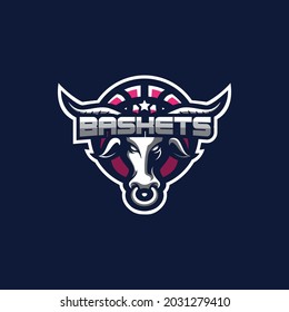 Bull mascot logo design vector with modern illustration concept style. Bull head illustration for sport and esport team.