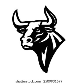 Bull Mascot Logo Design Vektor Schwarz und Weiß