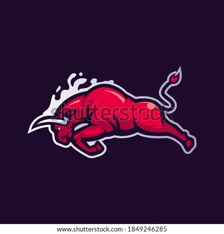Bull mascot logo design vector with modern illustration concept style for badge, emblem and t shirt printing. raging bull illustration for sports logo