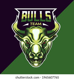 Bull mascot logo for sport team