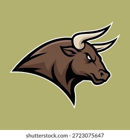 bull mascot logo vector design template modern style