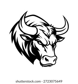bull mascot logo vector design template modern style