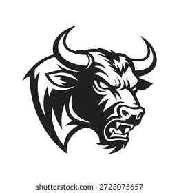 bull mascot logo vector design template modern style