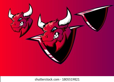 BULL MASCOT LOGO VECTOR EPS