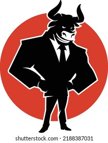 Bull Mascot Logo Vector Icon