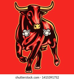 Bull mascot logo without font