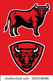 bull mascot in set