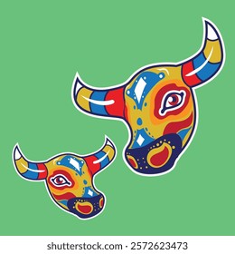 bull mask carnaval vector art