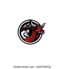 bull matadors sport logo maskot