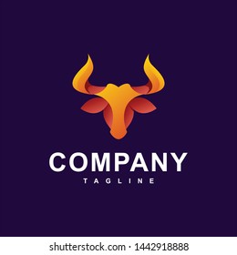Bull modern simple logo vector
