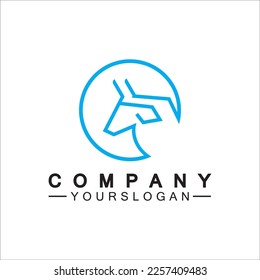 Plantilla vectorial de diseño de logotipo de monolina de toro