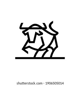 bull monoline logo vector icon illustration