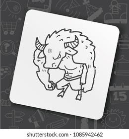 bull monster doodle