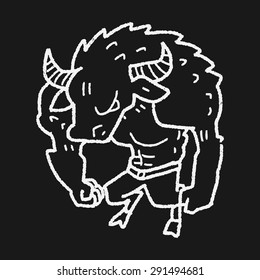 bull monster doodle