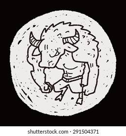bull monster doodle