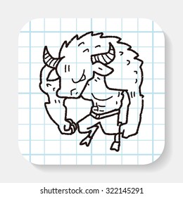 bull monster doodle