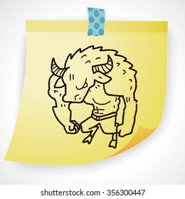 bull monster doodle