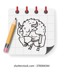 bull monster doodle