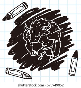 bull monster doodle