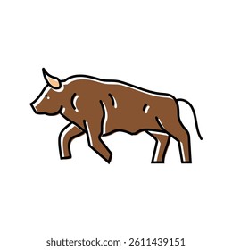 bull motion angry color icon vector. bull motion angry sign. isolated symbol illustration